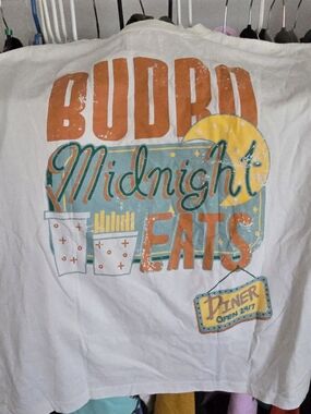 Midnight Eats Short Sleeve Tee - White/Orange/Teal